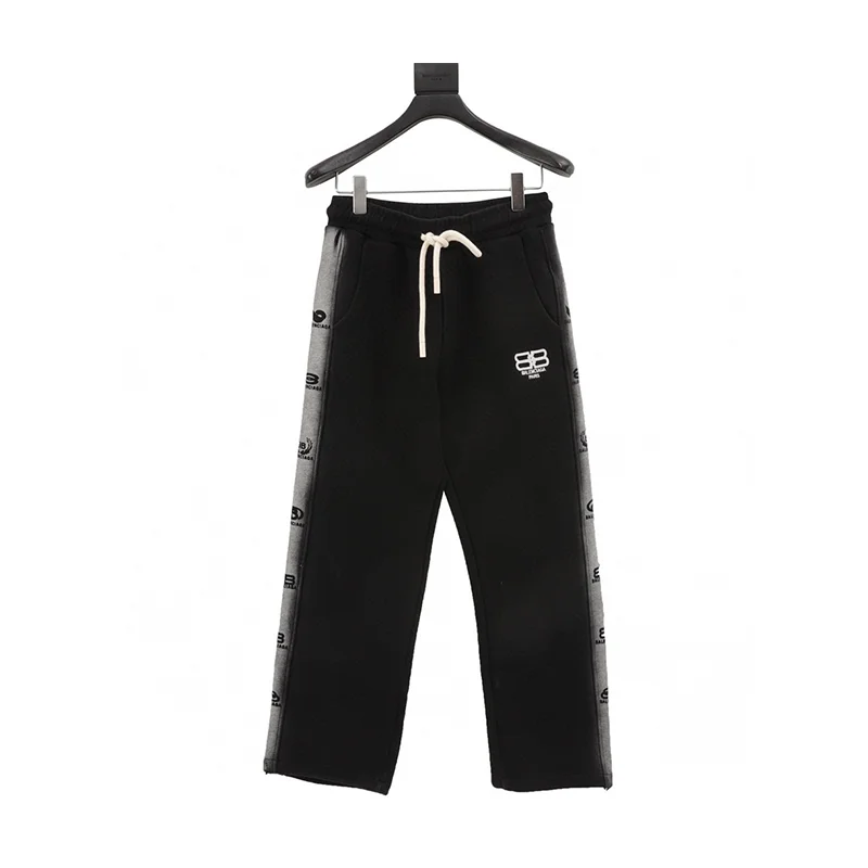 Blcg washed lock button embroidered trousers for men and women