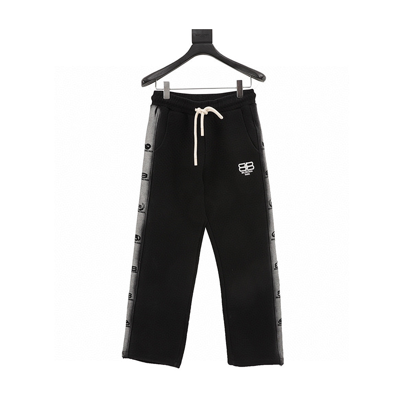 Design Water-Resistant Snap Button Embroidered Sweatpants Black product detail 2 in Litbuy spreadsheet finds