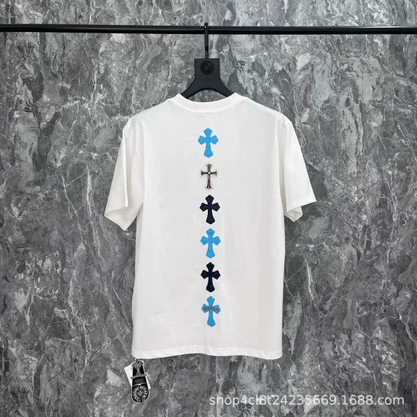 Chrome Hearts Cross Stripe White T-Shirt - 1