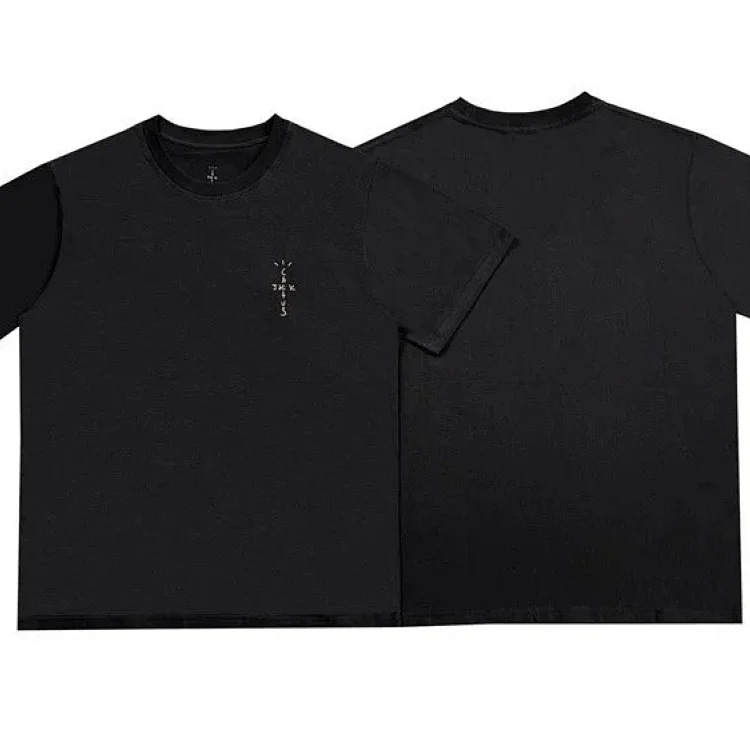 Travis Scott solid color American pure cotton loose high street casual short-sleeved FOG trendy mens and womens T-shirt(pic2) Travis Scott solid color American pure cotton loose high street casual short-sleeved FOG trendy men's and women's T-shirt
