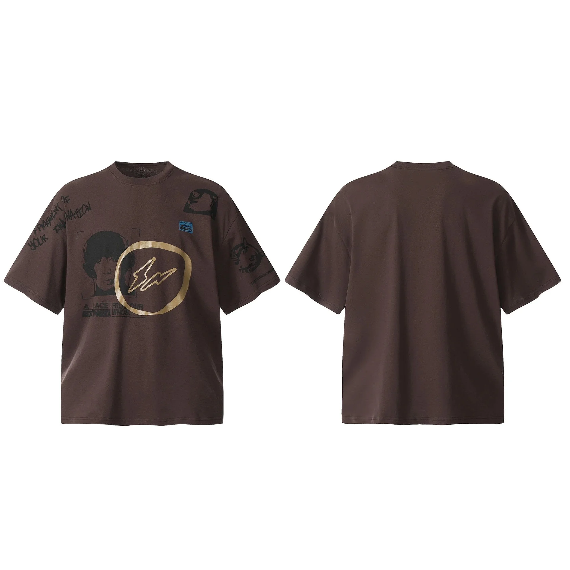Travis Scott ts Cactus Jack shirt Fujiwara Hiroshi lightning joint TS men's and women's short-sleeved T-shirt