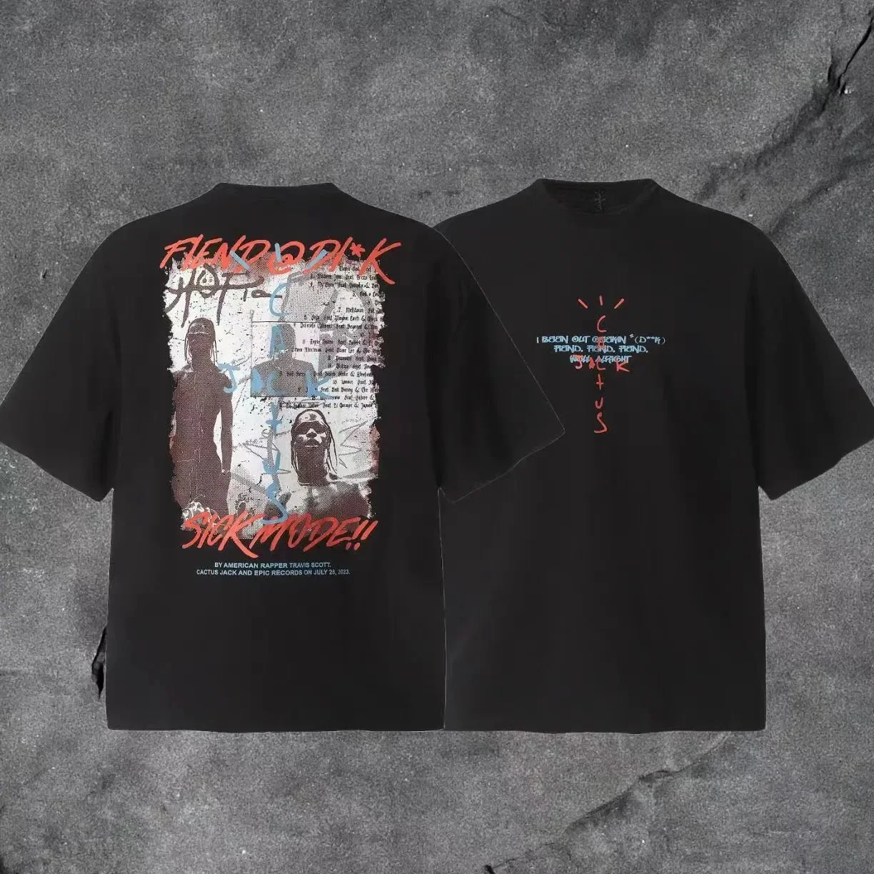 Travis Scott ts Cactus Jack shirt Fujiwara Hiroshi lightning joint TS men's and women's short-sleeved T-shirt