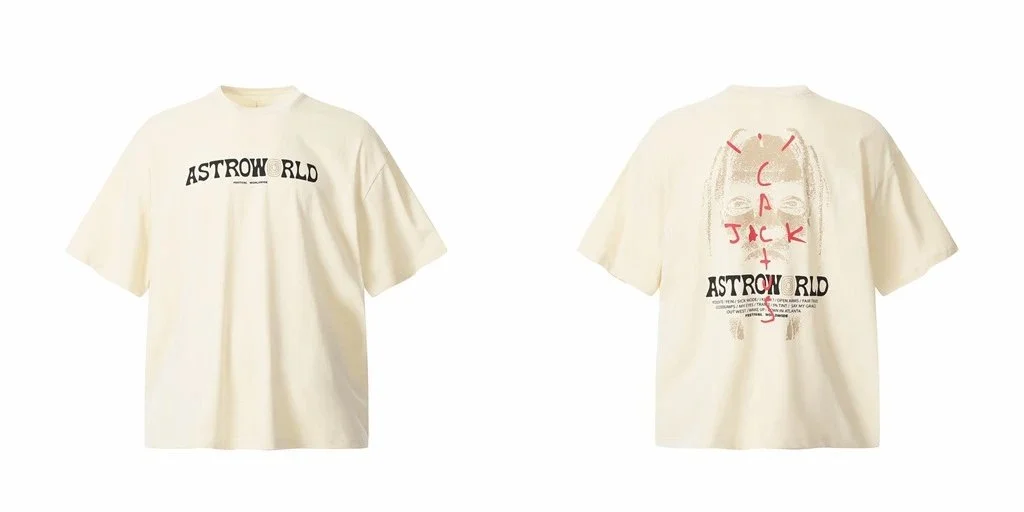 Travis Scott ts Cactus Jack shirt Fujiwara Hiroshi lightning joint TS men's and women's short-sleeved T-shirt