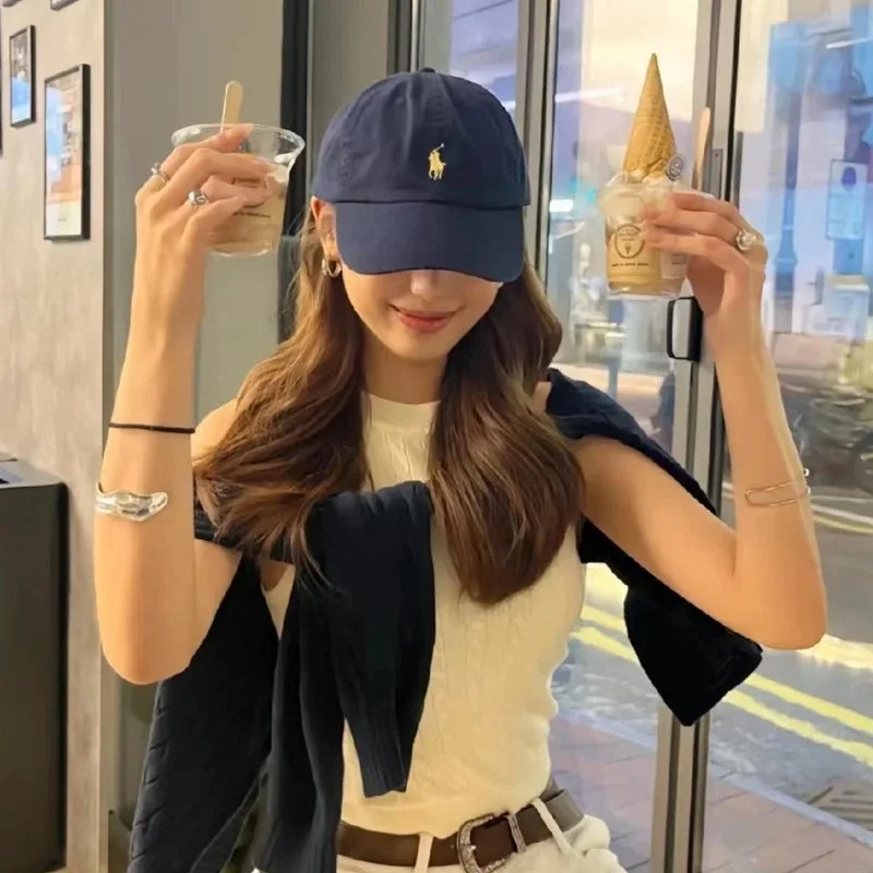 Foreign trade rl raff hat baseball cap men and women peaked cap polo sports pony logo embroidery couple baseball cap