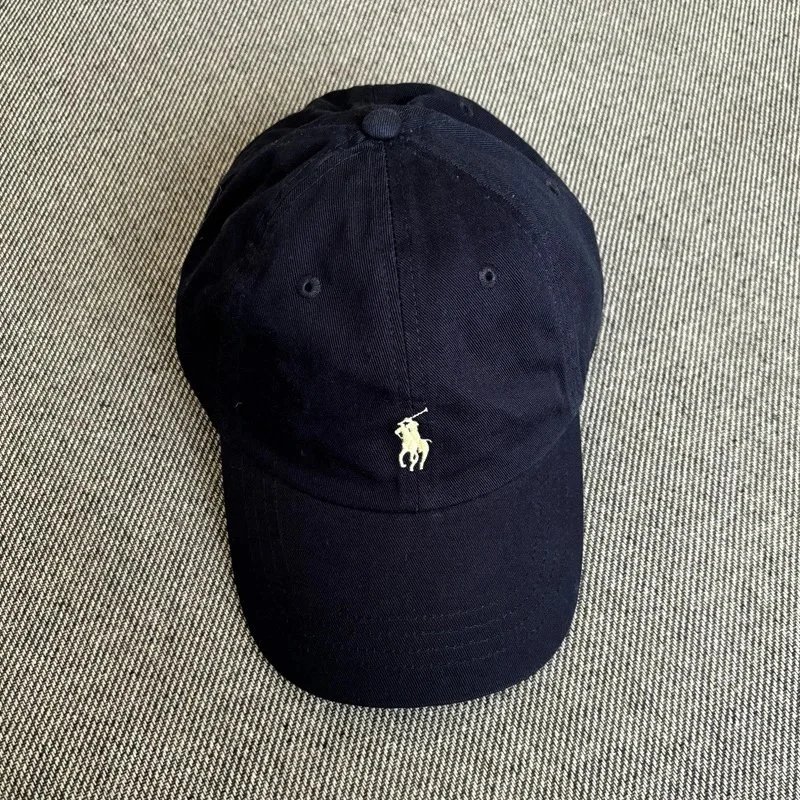 Polo Ralph Lauren Hats Embroidered Pony Baseball Cap — Navy blue with a yellow label