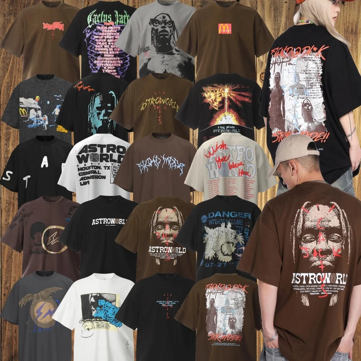 TRAVIS SCOTT American street short-sleeved 24ss new album peripheral VINTAGE niche trendy brand retr