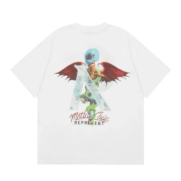 Motley Crue x Represent A-Logo Graphic White T-Shirt - 1