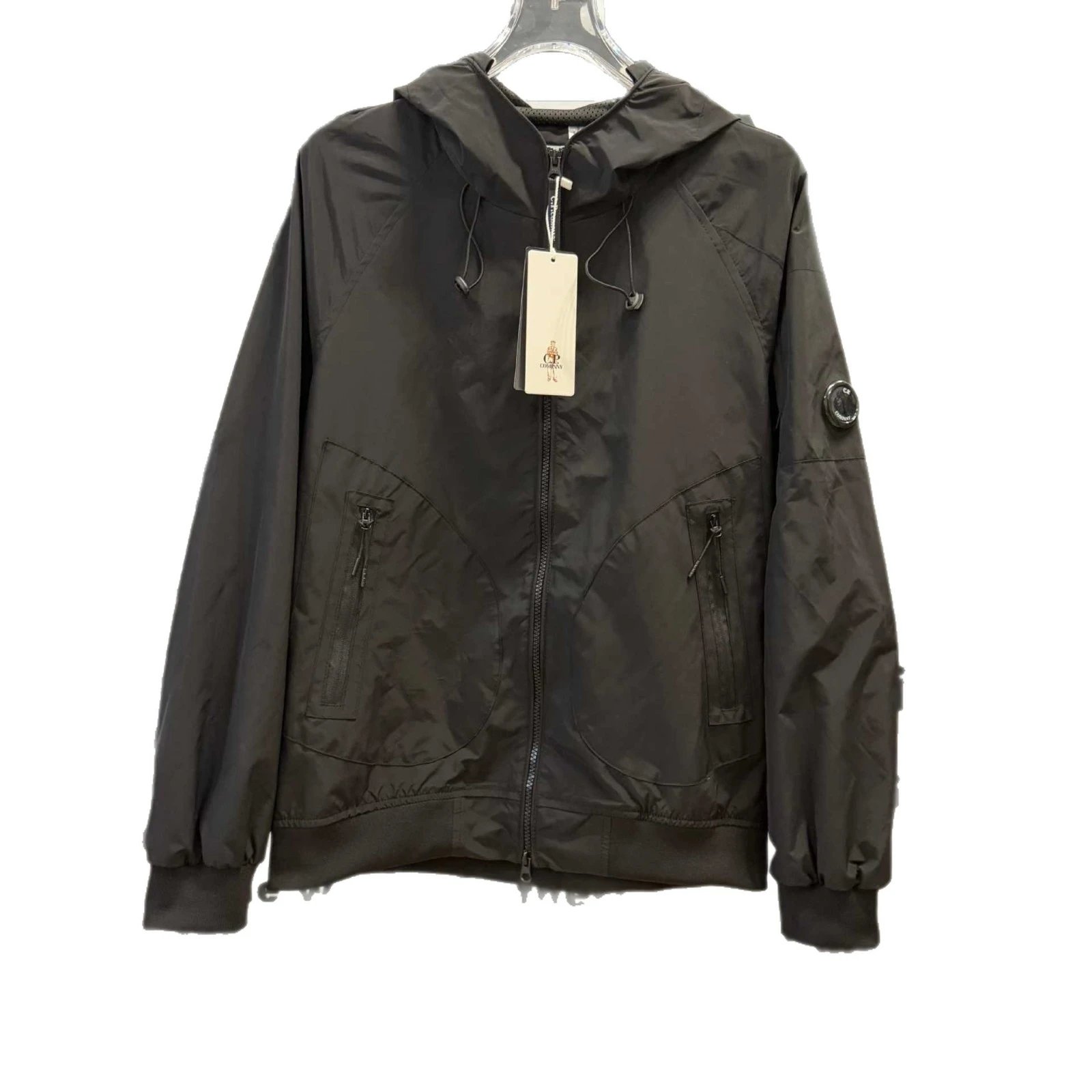 C.P. Company Hooded Windbreaker Black Beige Olive Utility Jacket