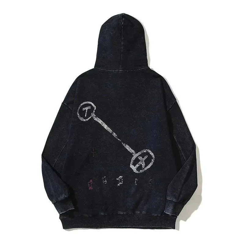 Warm up autumn clothing European and American trendy brand TRAVIS SCOTT IL JOKER HOODIE men's and women's same style washed retro distressed pure cotton terry thin autumn and winter new hood