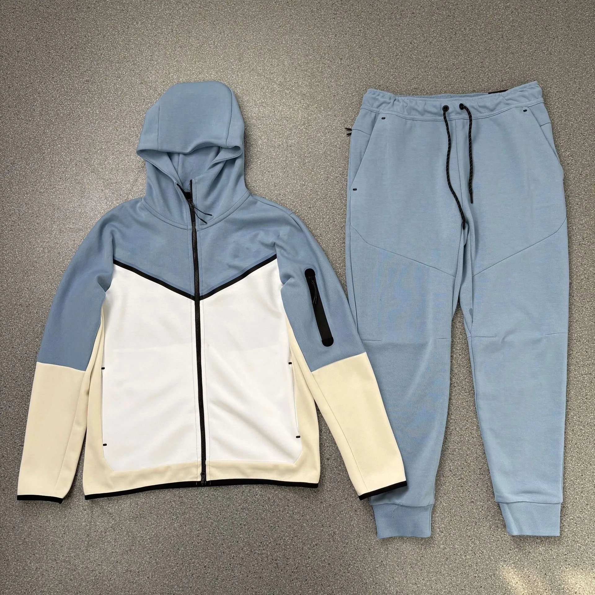 Cross-border hooded zipper shirt suit for men spring and autumn new sportswear casual jacket footwear sweatpants two-piece set