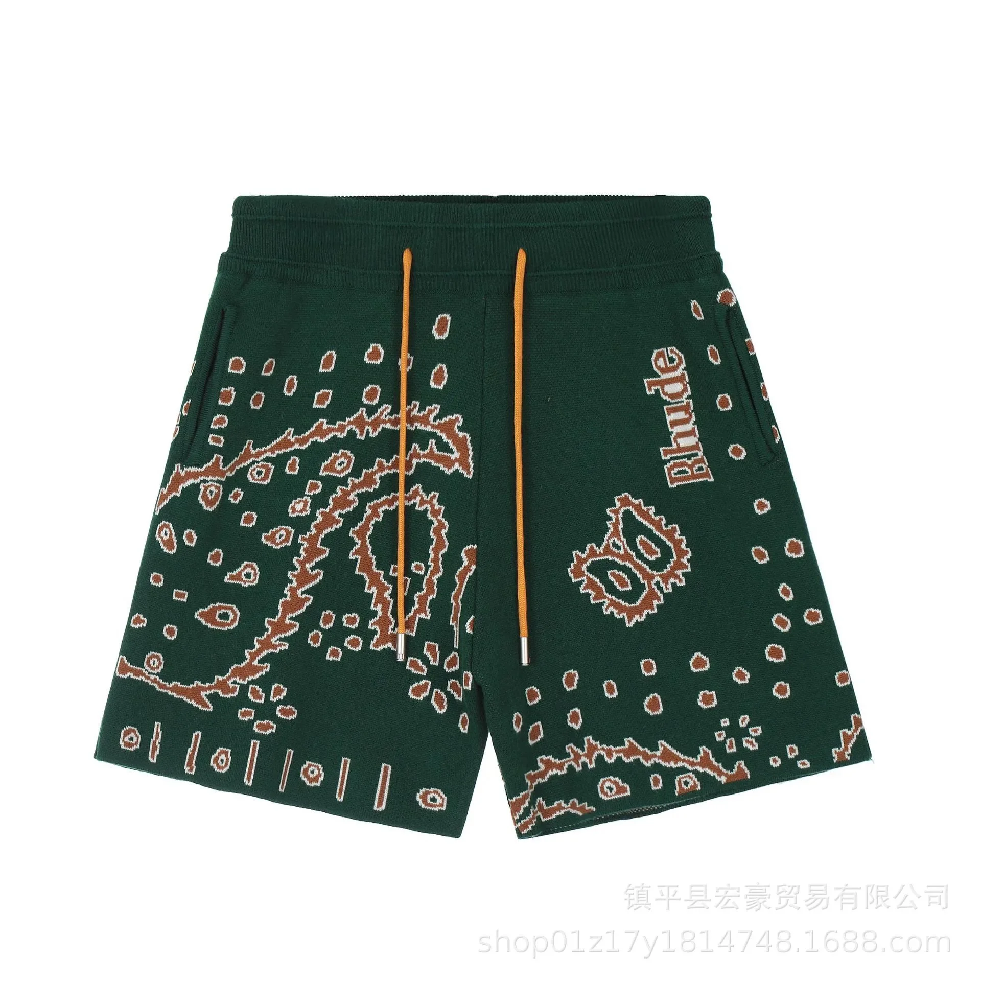Jacquard Cashew Flower Letter Fashion Casual Unisex Sweater Knitted Shorts product image