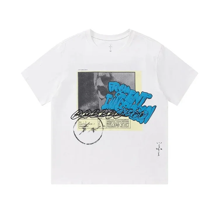 2024 new heavyweight Travis Scott Cactus Jack letter foam short-sleeved T-shirt tee for men and women(pic6) 2024 new heavyweight Travis Scott Cactus Jack letter foam short-sleeved T-shirt tee for men and women