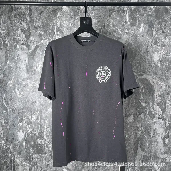 Chrome Hearts Splatter Print Gray T-Shirt - 1