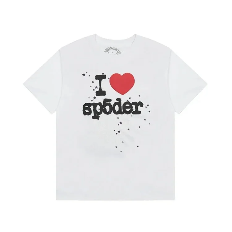 Spider web print summer loose and trendy short-sleeved T-shirt for men and women couples(pic16) Spider web print summer loose and trendy short-sleeved T-shirt for men and women couples