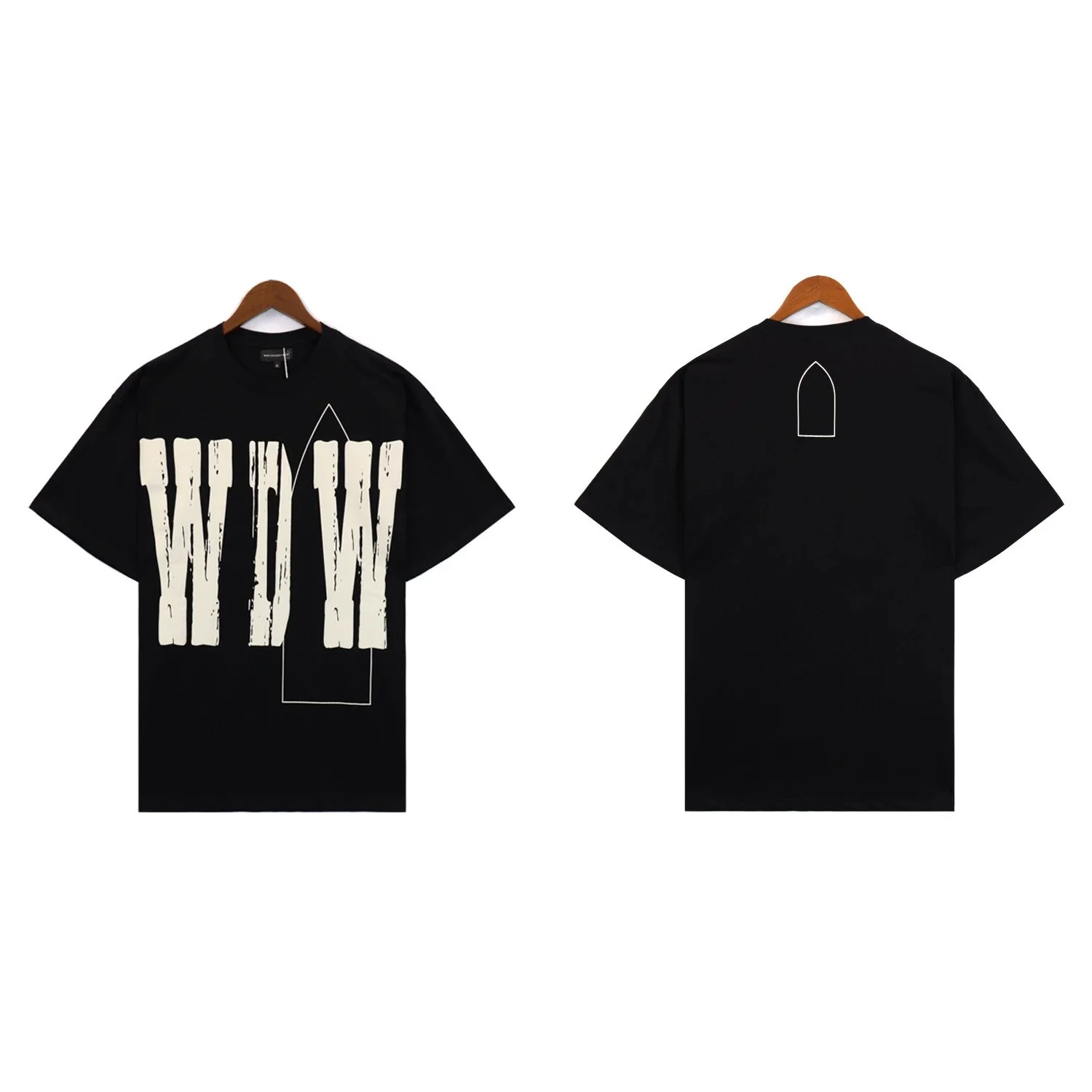 Washed printed loose men's short-sleeved t-shirt American top product image