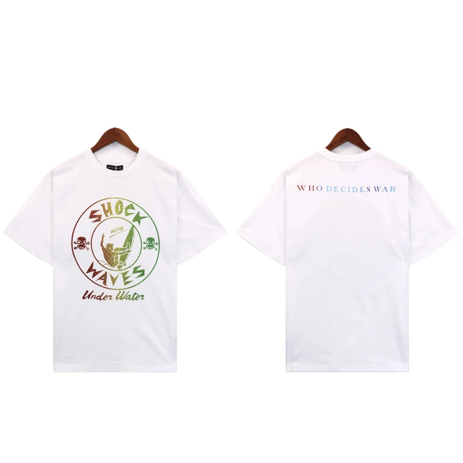 Washed printed loose men's short-sleeved t-shirt American top product image