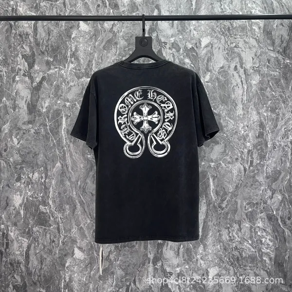 Chrome Hearts Cross Logo Washed Black T-Shirt - 1