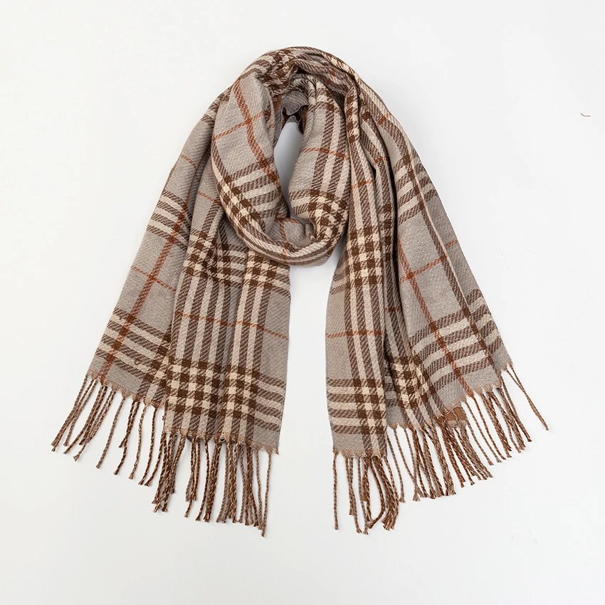Design Classic Tartan Plaid Brown Scarf Scarves - 4