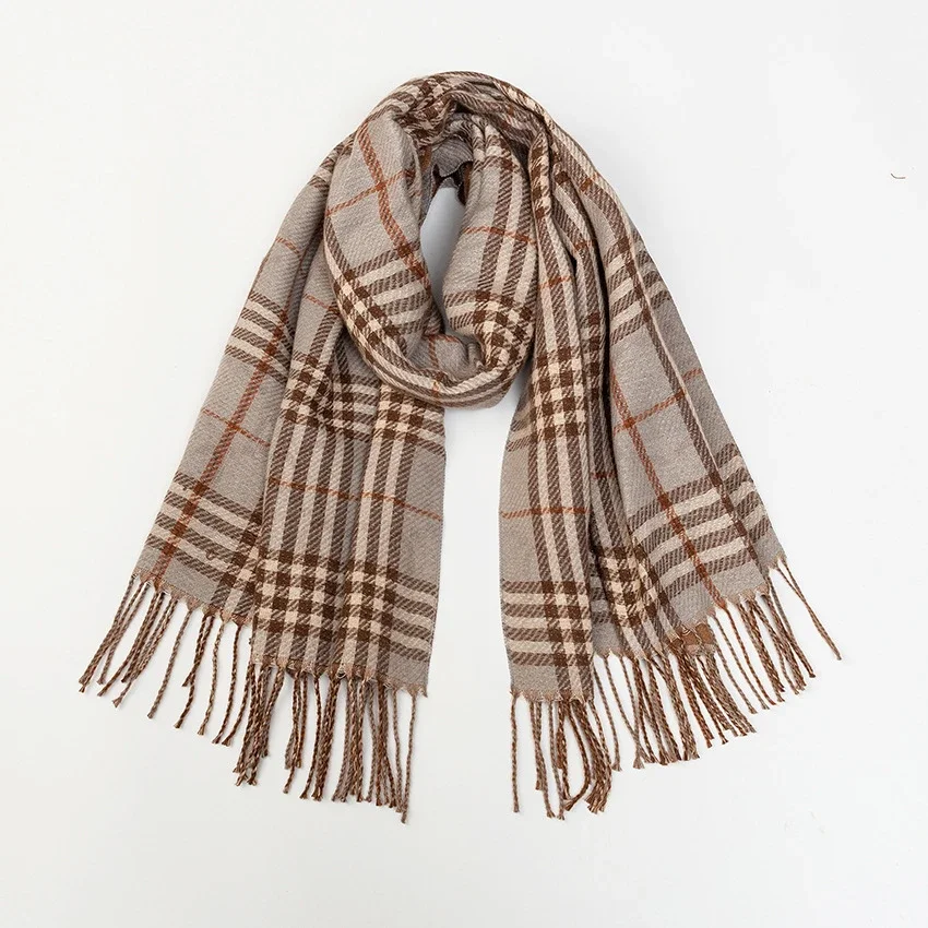Letter CC jacquard new autumn and winter plaid double-sided warm imitation cashmere