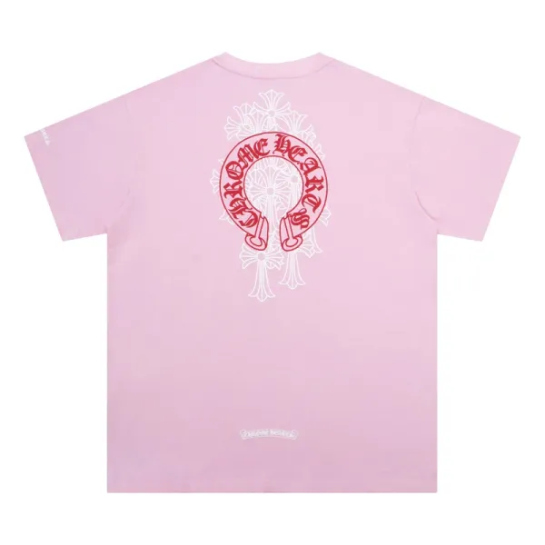 Chrome Hearts Horseshoe Cross Pink T-Shirt - 1