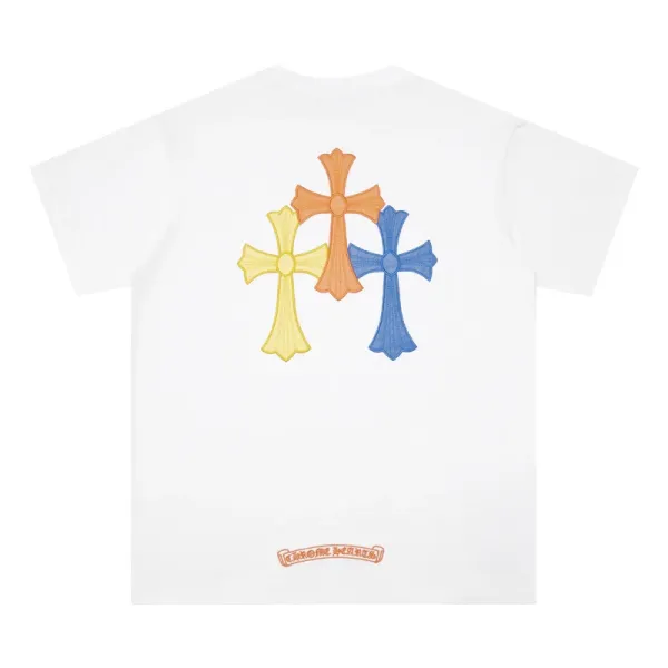 Chrome Hearts Triple Cross Embroidered White T-Shirt - 1