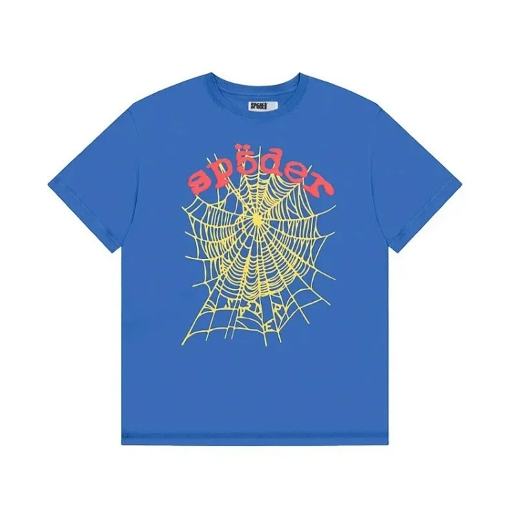 Spider web print summer loose and trendy short-sleeved T-shirt for men and women couples(pic27) Spider web print summer loose and trendy short-sleeved T-shirt for men and women couples