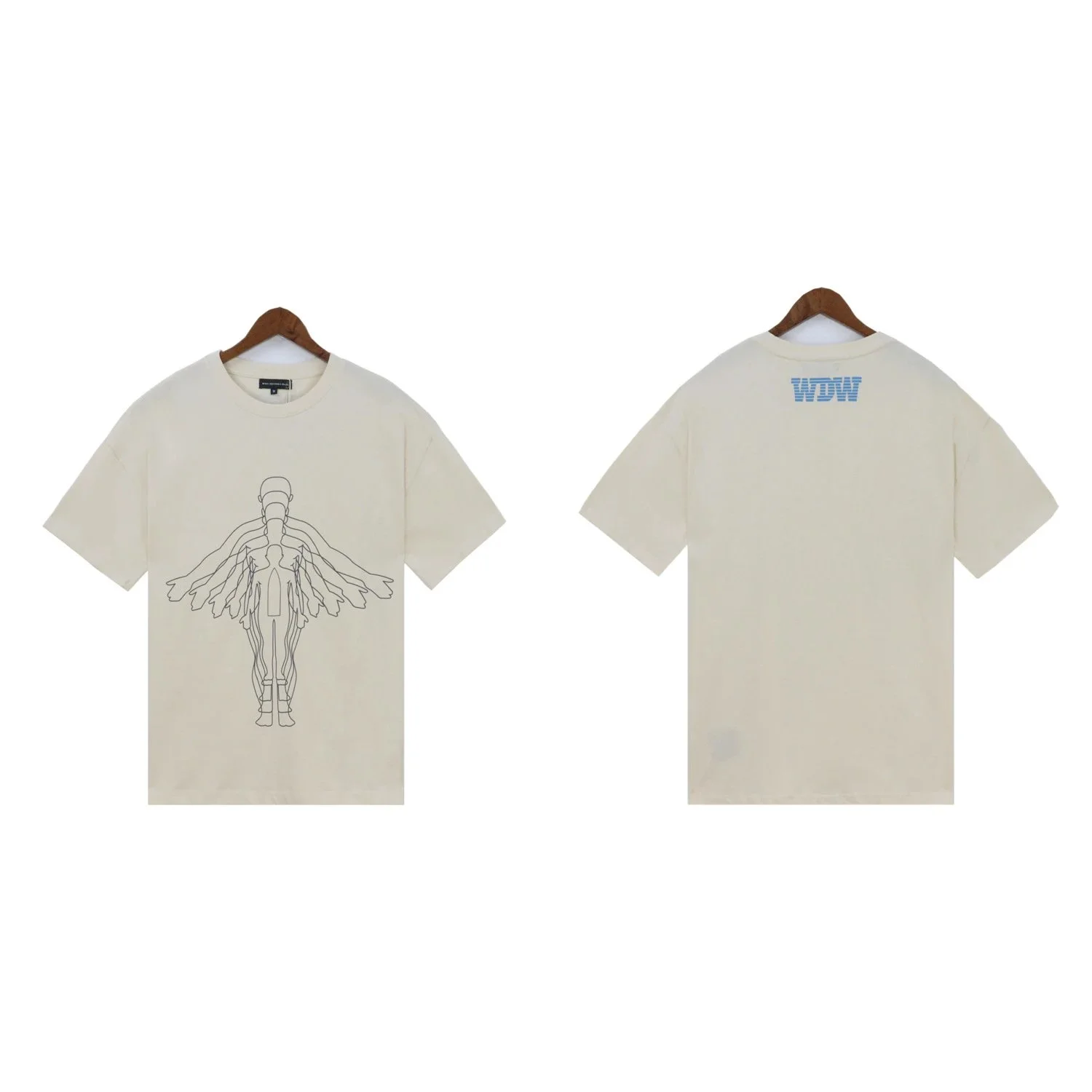 Washed printed loose men's short-sleeved t-shirt American top