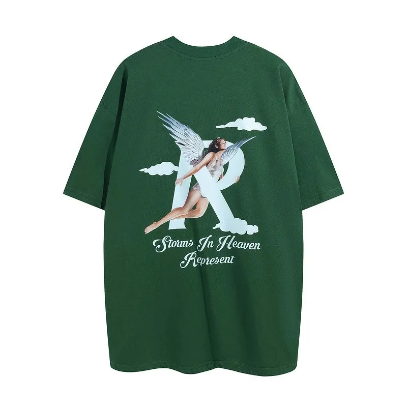 Angel Print Casual Sports Shorts Round Neck Short Sleeve T-Shirt product image