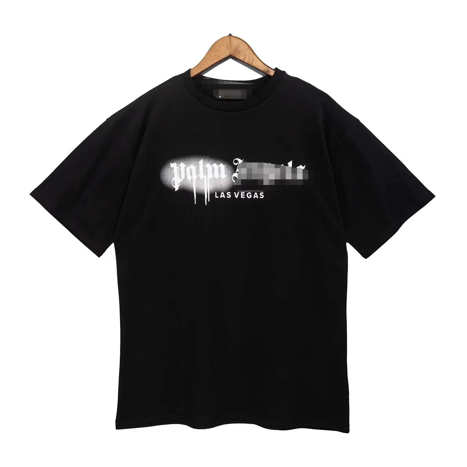 PA palm letter print round neck short-sleeved loose T-shirt