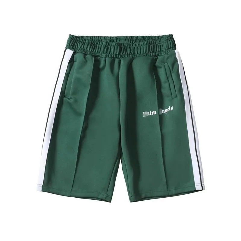 Casual side striped shorts elastic waist men's and women's sports quarter pants