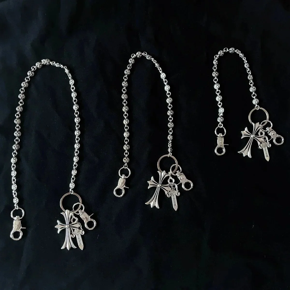 Multi-element trouser chain cross waist chain lobster clasp pendant jeans chain