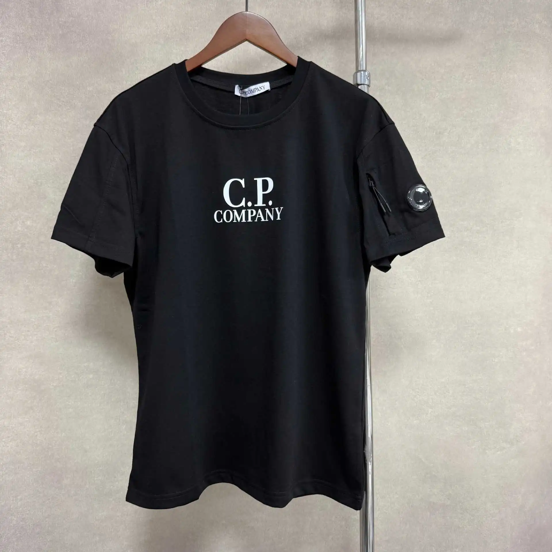 CP cross-border COMPANY sleeves zipper button decoration loose workwear sports short-sleeved shorts suit