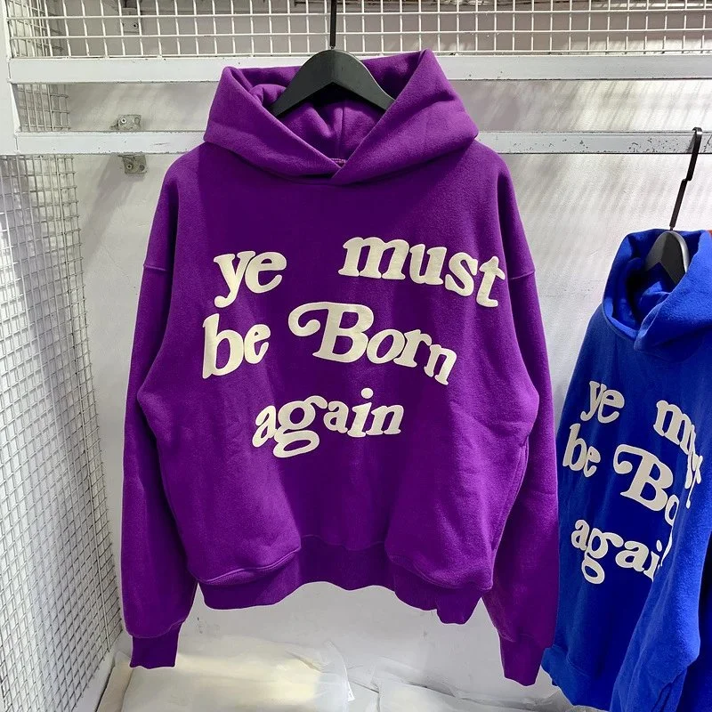 Foam printed sweatshirts for men and women, trendy brand hoodies for couples