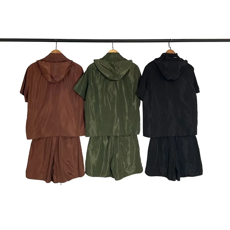 Saint letter towel embroidered hooded short-sleeved shirt casual shorts suit(pic11) Saint letter towel embroidered hooded short-sleeved shirt casual shorts suit