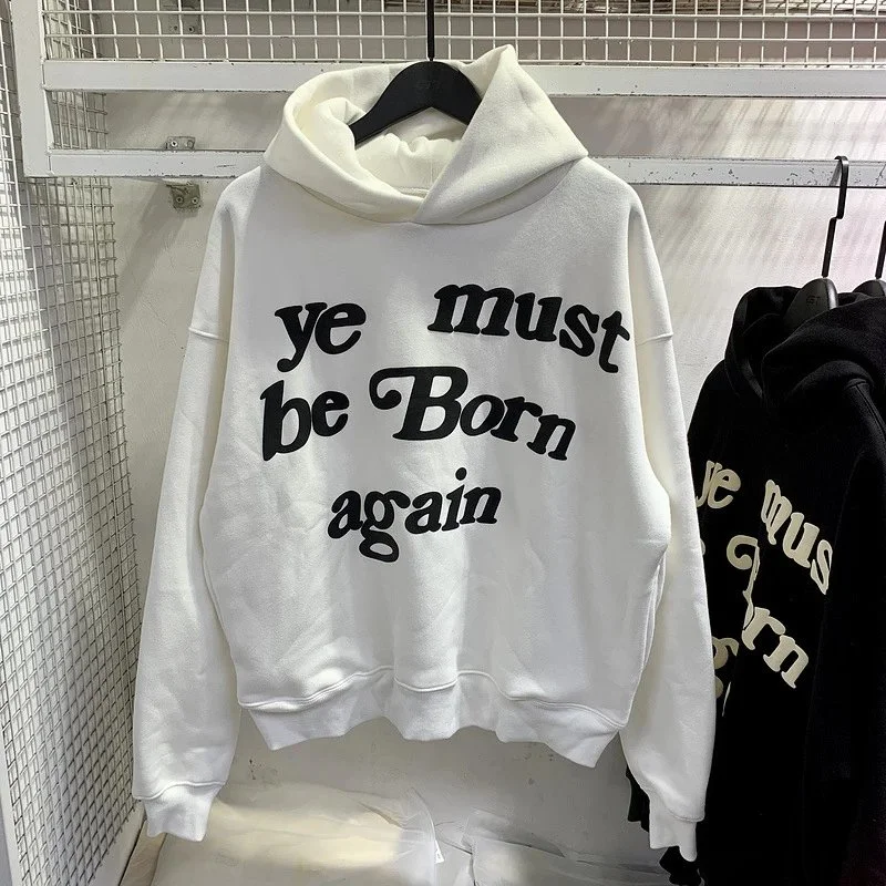 Foam printed sweatshirts for men and women, trendy brand hoodies for couples