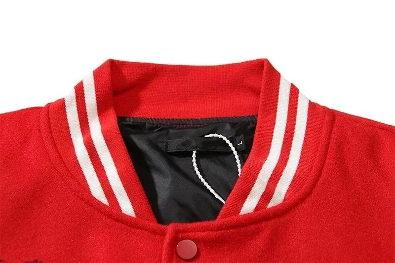 [Longfengni Lined Fabric] Autumn American Travis Scott autumn and winter casual towel embroidery for male and female students splicing leather sleeves loose baseball uniform jacket jacket ba