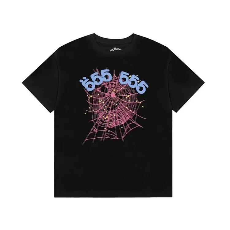 Spider web print summer loose and trendy short-sleeved T-shirt for men and women couples(pic25) Spider web print summer loose and trendy short-sleeved T-shirt for men and women couples