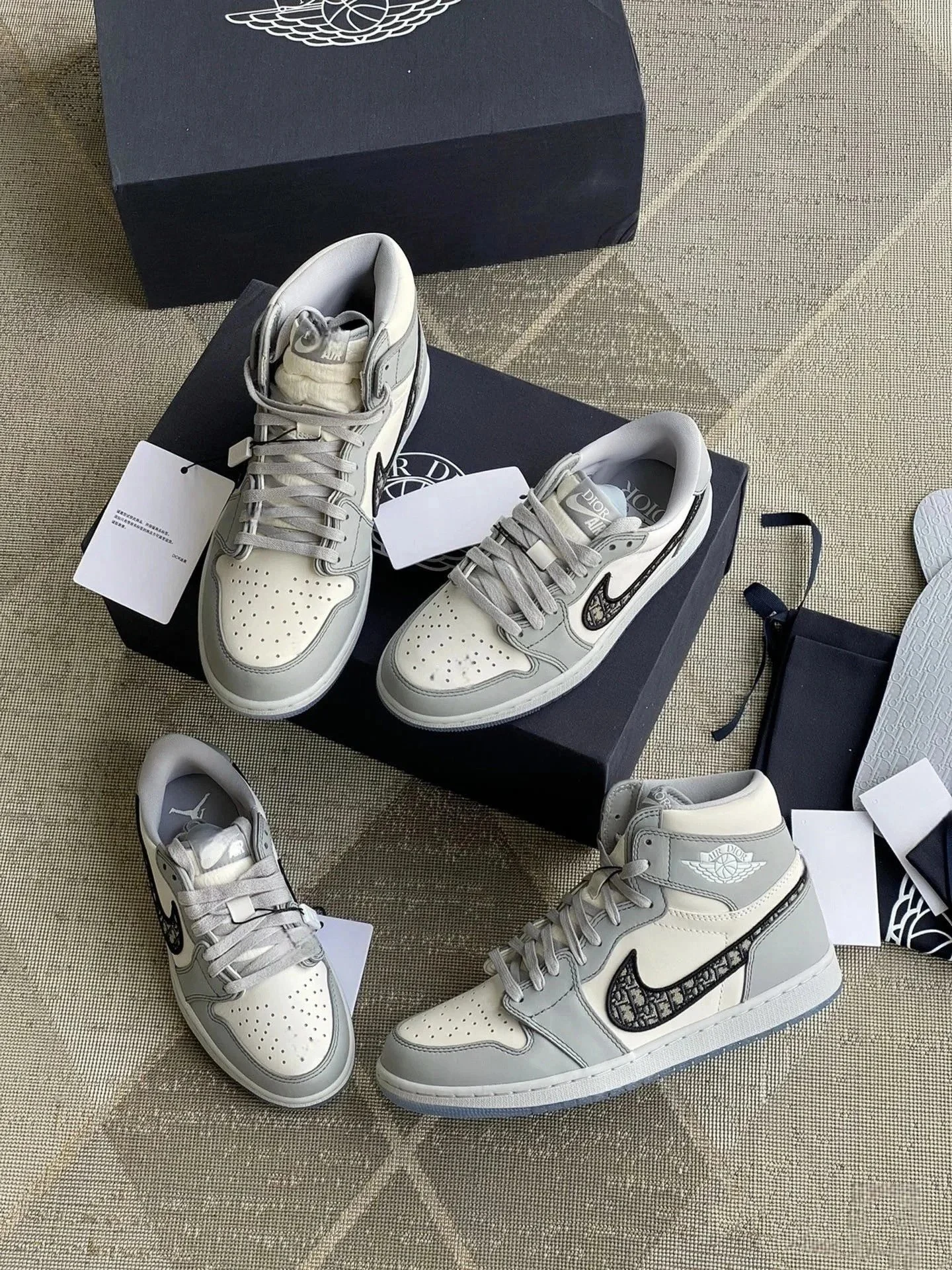 N*ike Dior joint Aj1DiorxAir Jordan1 Retro LowOG 