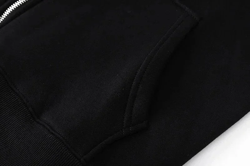 American niche high street brand Travis Scott SS23 UTOPIA limited series reverse letter printed pocket zipper pure cotton 340g cardigan plus velvet hooded sweatshirt