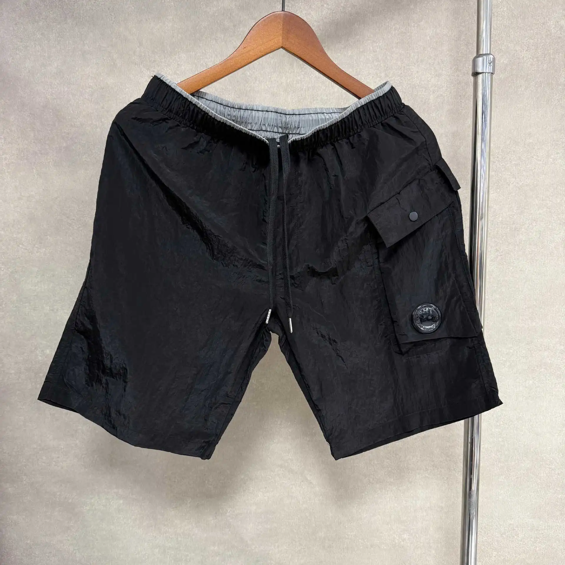 CP cross-border COMPANY sleeves zipper button decoration loose workwear sports short-sleeved shorts suit