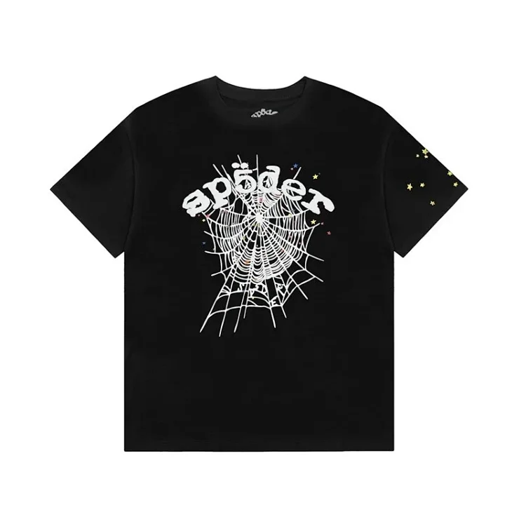 Spider web print summer loose and trendy short-sleeved T-shirt for men and women couples(pic3) Spider web print summer loose and trendy short-sleeved T-shirt for men and women couples