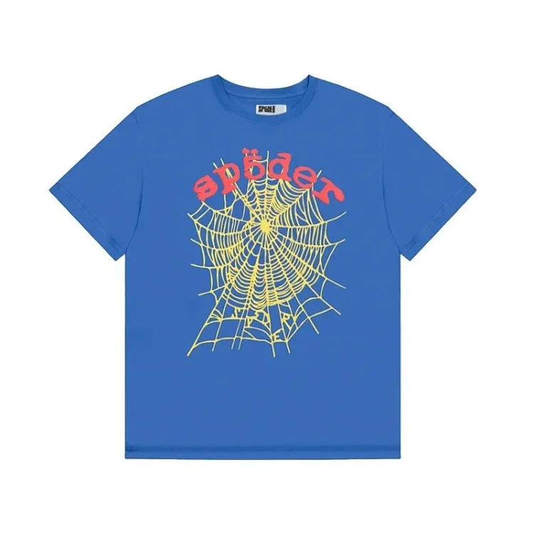 Spider web print summer loose and trendy short-sleeved T-shirt for men and women couples(pic21) Spider web print summer loose and trendy short-sleeved T-shirt for men and women couples