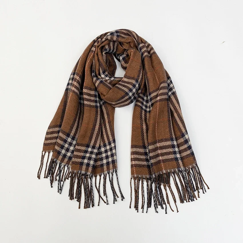 Letter CC jacquard new autumn and winter plaid double-sided warm imitation cashmere