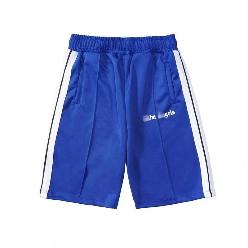 Casual side striped shorts elastic waist men's and women's sports quarter pants