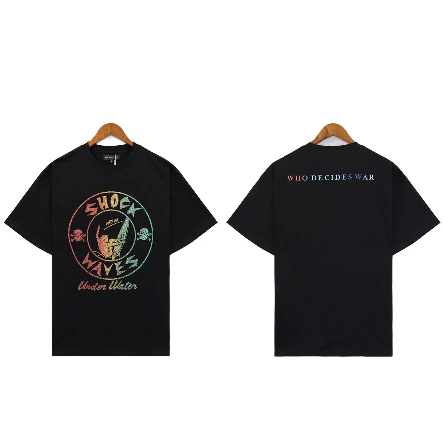 Washed printed loose men's short-sleeved t-shirt American top product image