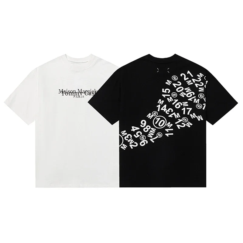 MM6 digital pattern round neck men's and women's trendy short-sleeved T-shirt series