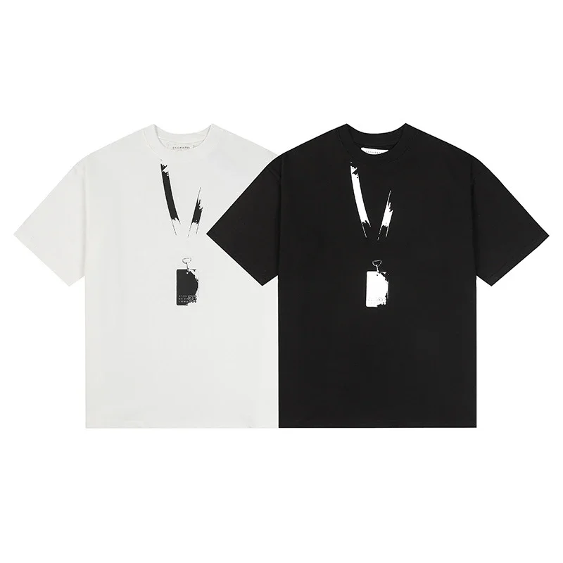 MM6 digital pattern round neck men's and women's trendy short-sleeved T-shirt series