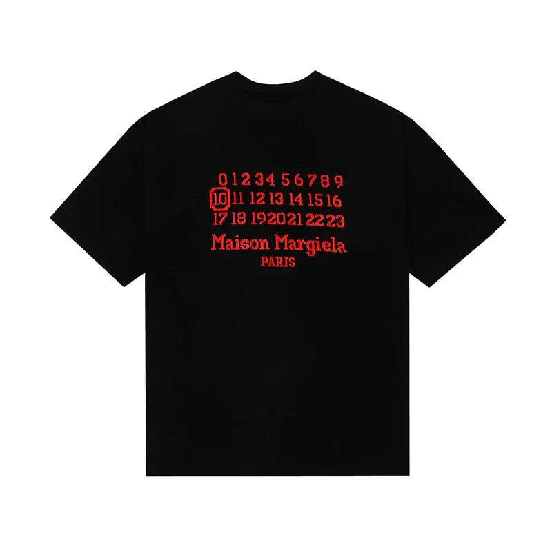 MM6 digital pattern round neck men's and women's trendy short-sleeved T-shirt series
