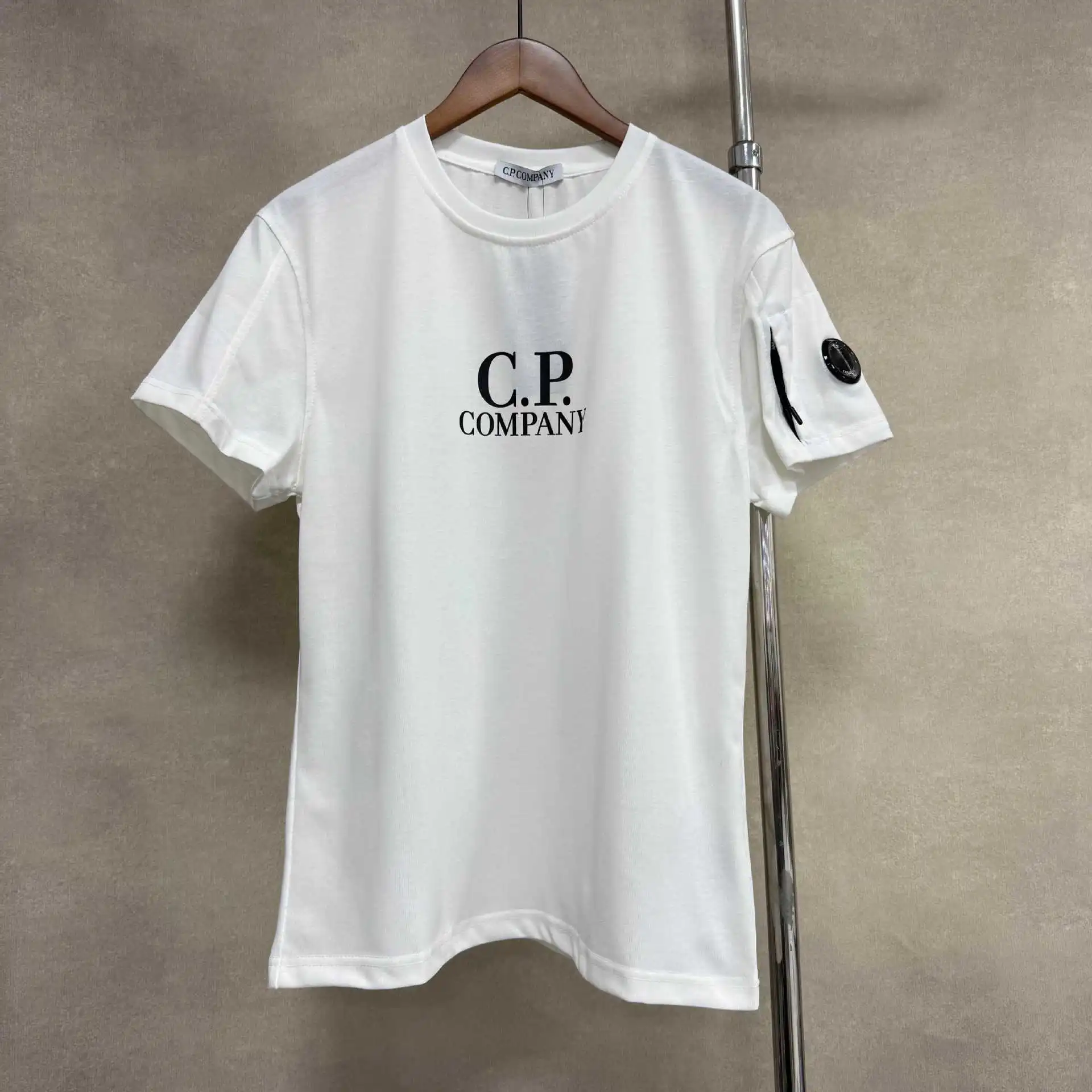 CP cross-border COMPANY sleeves zipper button decoration loose workwear sports short-sleeved shorts suit