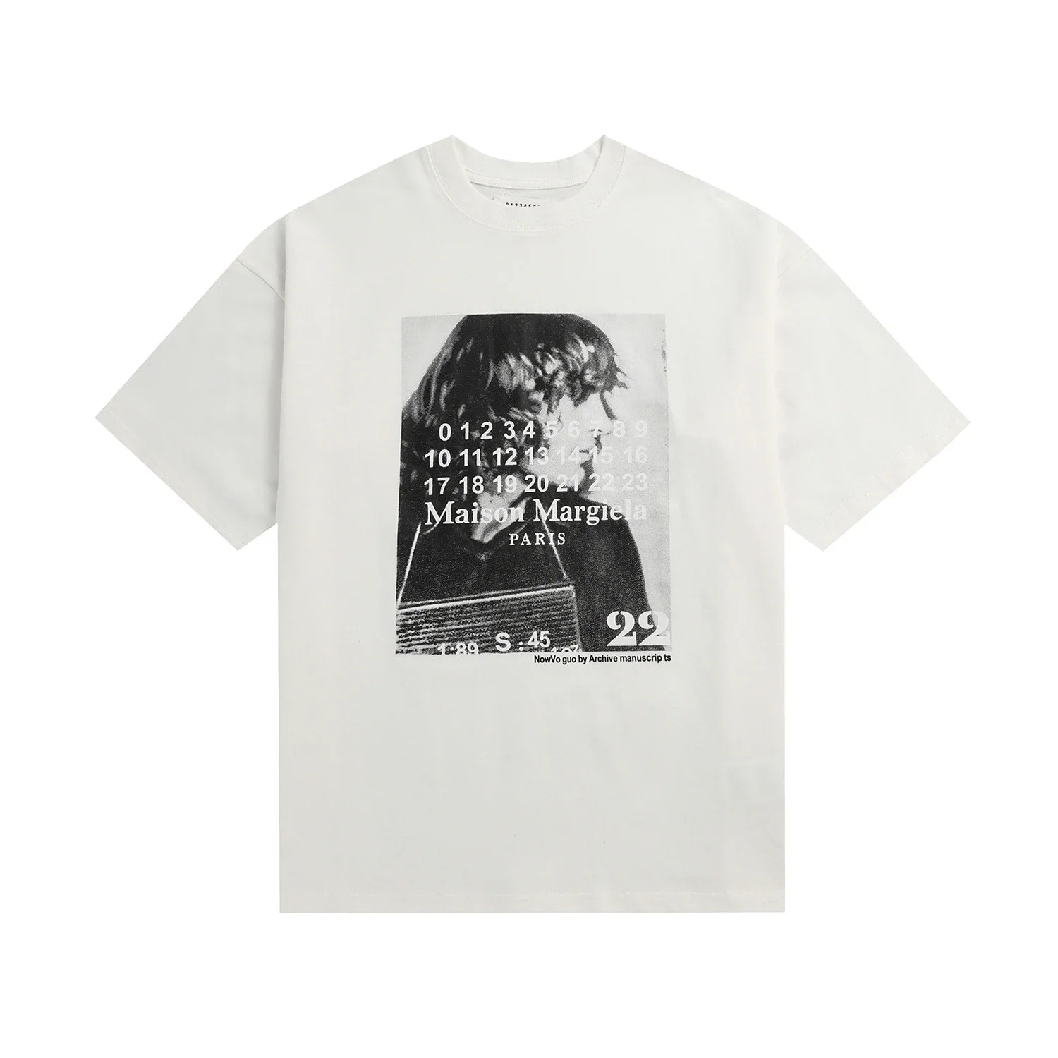 MM6 digital pattern round neck men's and women's trendy short-sleeved T-shirt series